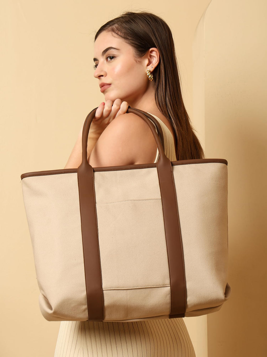 ENSAC Laptop & Tote Bag for Women | Stylish Office & Travel Handbag | Large-Capacity Office Tote | Professional Shoulder Bag for Collage, Work & Travel Use