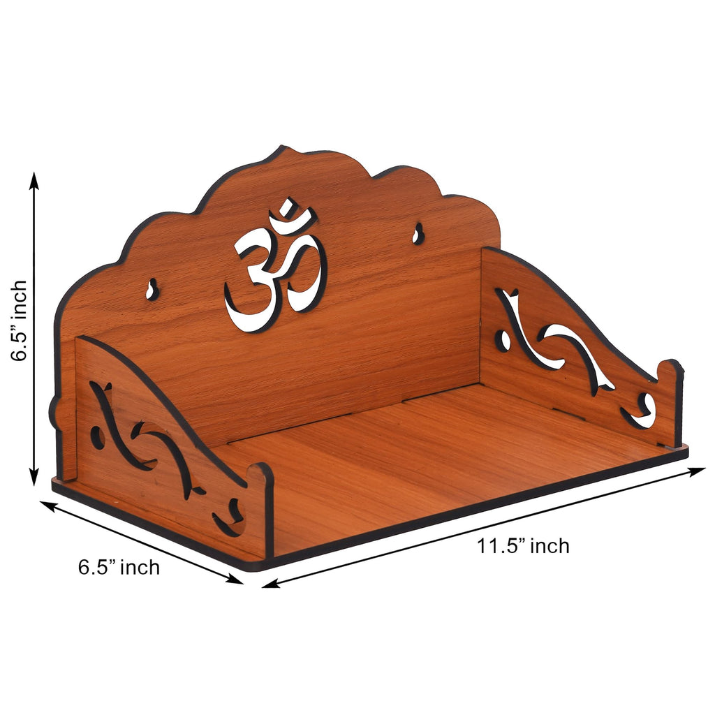 Webelkart®️ Premium OM Wooden Temple Beautiful Plywood Mandir Pooja Room Home Decor Office/Home Temple (Brown)
