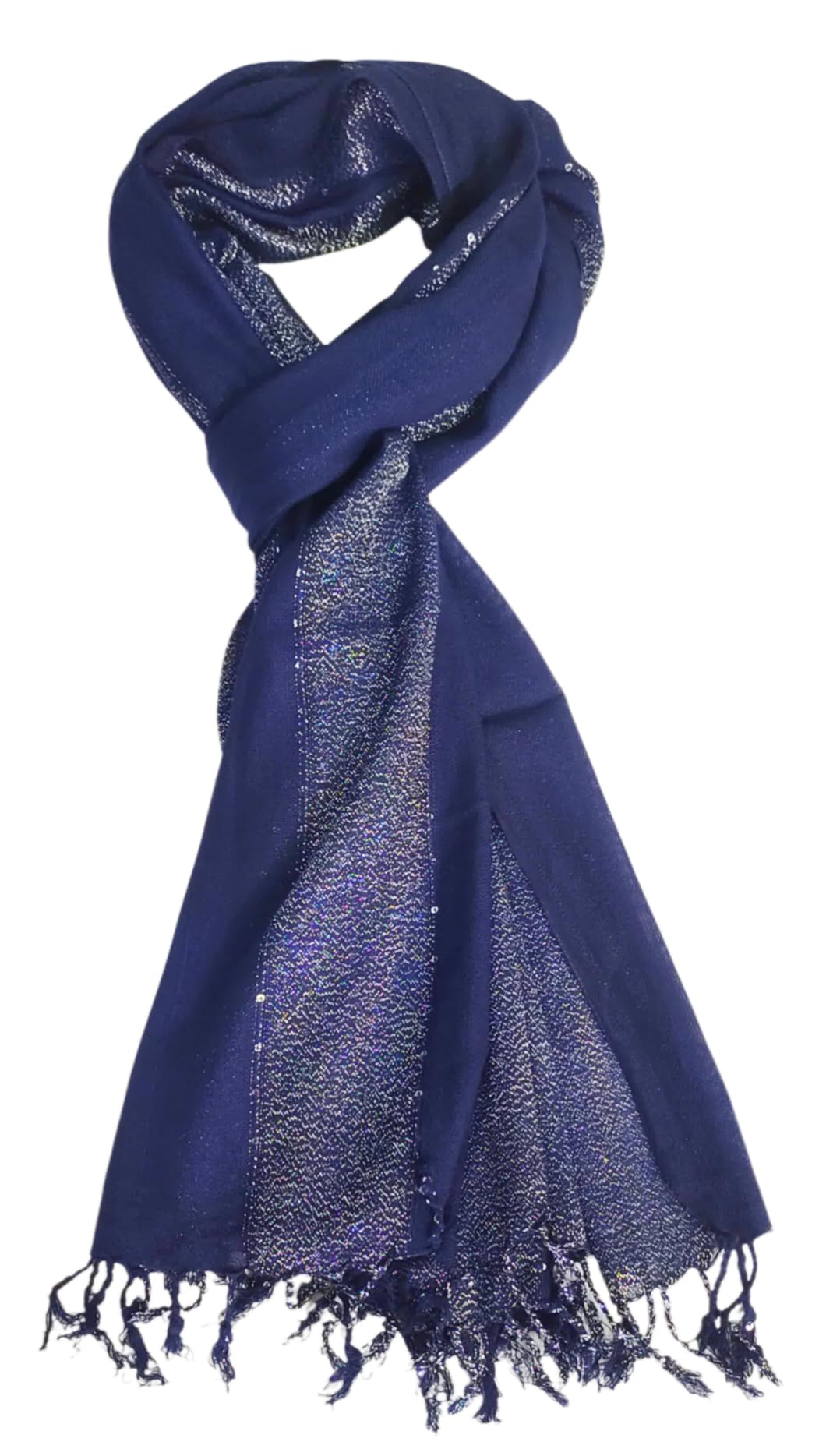 Saba Fashion Women Striped Scarf Shawl Dupatta Hijab Wrap Scarves Stoles (NAVY BLUE)