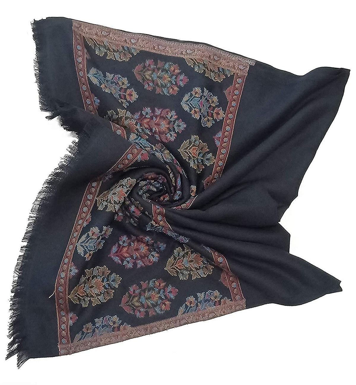 Kabello Winter Accessories For Women And Girls Woolen Shawl For Women Black Pack Of 1 (M1)
