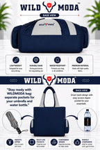 WILD MODA Kat Women Shoulder and Tote Bag (Blue & Grey)