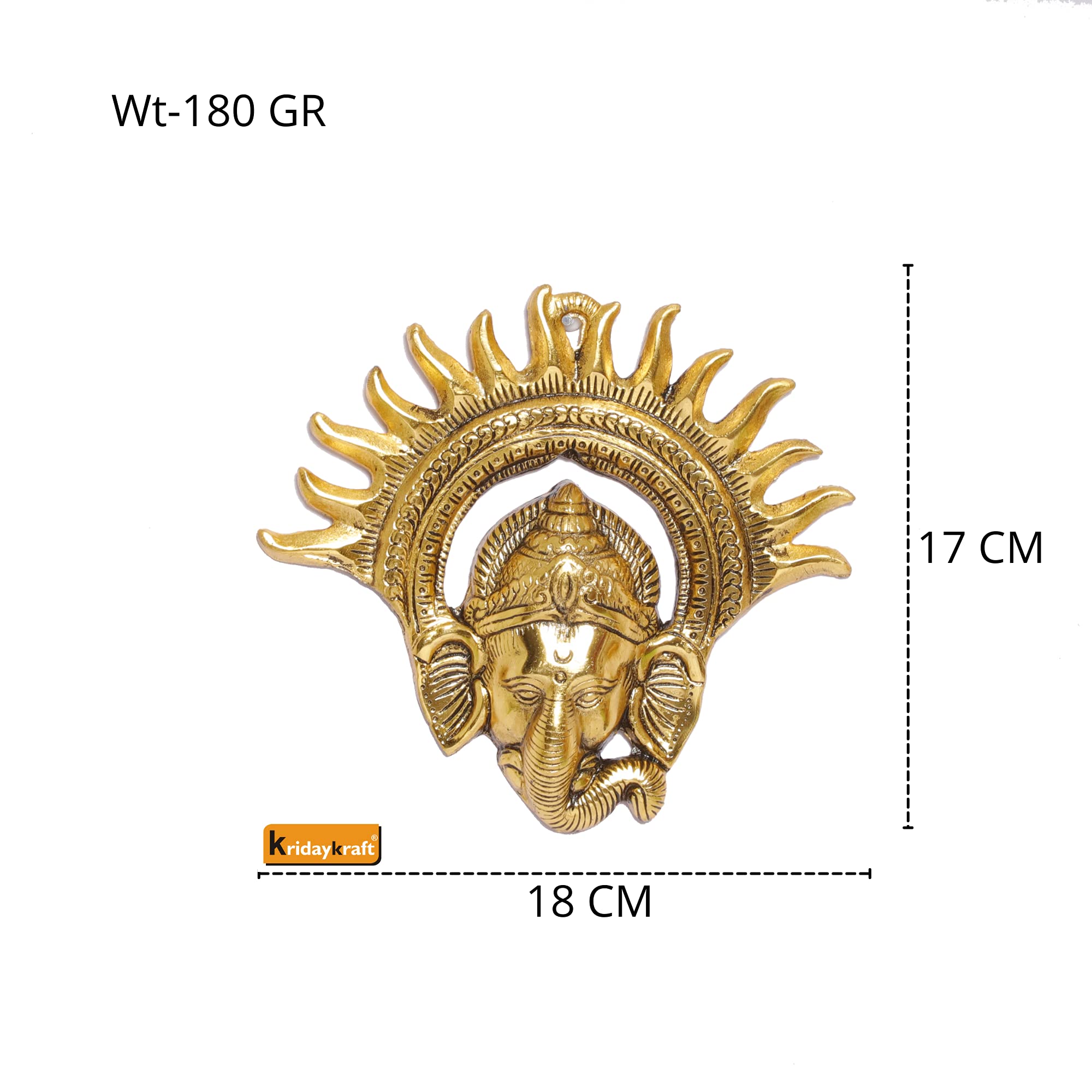 Prince Home Decor & Gifts Metal Golden Ganesha Wall Hanging Sculpture Lord Ganesh Idol Ganpati Lucky Feng Shui Wall Decor Arts,Religious Idol,Showpiece Figurines.