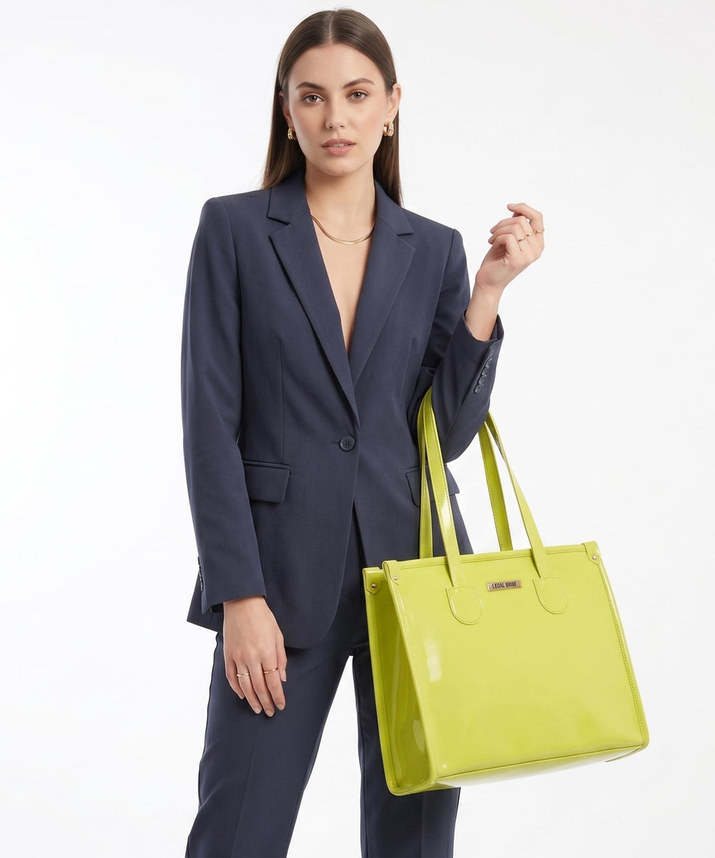 LEGAL BRIBE Textured Tote bag (Glossy Light Green)