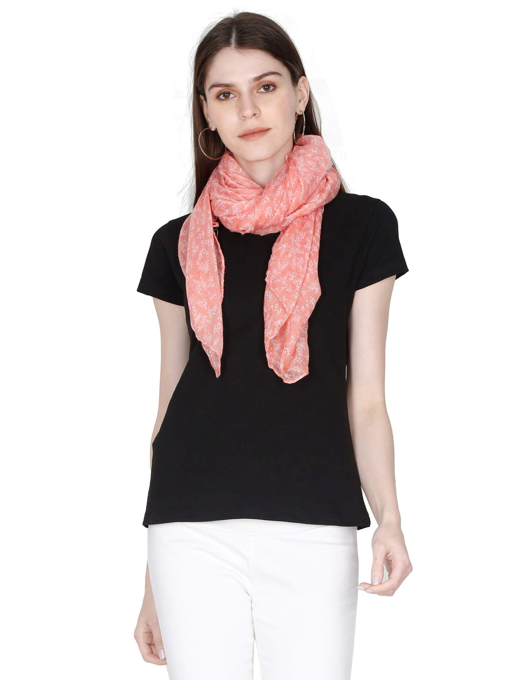 FabSeasons Women's Floral Print Scarf & Stole | Lightweight Rayon-Cotton Blend Shawl | Soft, Large Size Neck Wrap Accessory for All Seasons