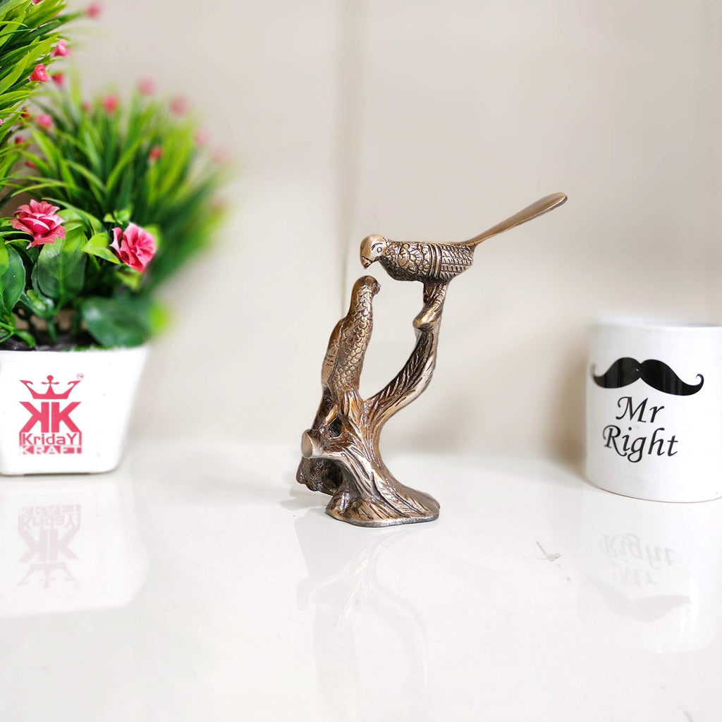 KridayKraft Love Birds Couple Kissing Sitting on Tree Branch Showpiece for Home Decor Statue Love for Romantic Gift to Boyfriend,Girlfriend,Wife,Friends,Decoration Idol,Showcase,Office Decoration...