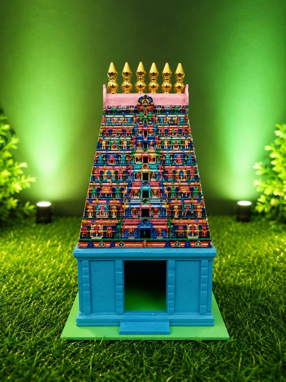 Traditional South Indian Temple Miniature Model for Decorative Purpose