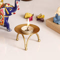 eCraftIndia Handcrafted Golden Metal Tea Light Candle Holder Stand | Elegant Decorative Tea Light Holder| Diwali Decoration Items for Home Decor| Gift for Diwali Housewarming