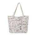 BAGILO Large Capacity Shoulder Bag Shoulder Tote Bag for Women, Cloth Bags for Women, Travel Pouch Canvas Bag Lovely Design Travel Size (Cream)