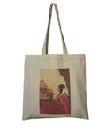 Cartel Cotton Tote Bag with Indian Architecture Print, Cream Colour (Western, S)