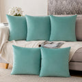 Khooti Velvet Cushion Cover, 18x18 | Teal Green | Pack of 5 | Solid Plain Soft & Smooth, Decorative Cushion Covers for Living Room, Bedroom, Couches, Chairs, Sofas, Beds & Home Decor