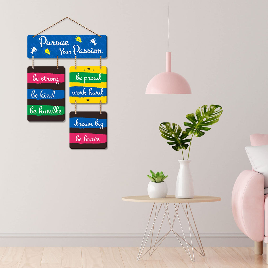 Artvibes Pursue Your passion Decorative Wall Hanging Wooden Art | Quotes Decor Item | Wall Illustrations | Office Decoration | Wall Art Print | Inspirational Quotes | Unique Gift Items (WH_6512N)
