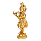 SVARUP Brass Lord Murli Manohar Krishna Krishan Statue Murti Gift Home Décor Puja Temple Height 15 Inches