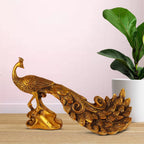 Artavrko Peacock Brass Showpiece Idol Figurine Sculpture for Birthday Gift Table Home Decoration, Size - (L-11 W-4 H-7 Inches 2.6 Kg)