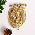 KridayKraft Metal Ganesha ji Statue Ganpati Wall Hanging Sculpture Lord Ganesh Idol Lucky Feng Shui Home Office Wall Décor & Gift on Diwali Wedding Decorative Showpiece Item