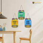 Artvibes Good Food Good Life Quotes Printed Wooden Wall Hanging for Kitchen | Cafe | Restaurant | Dining Room | Quotes Decor Item | Wall Poster | Food Quote Decoration | Gift Item (WH_8922N), Set of 3