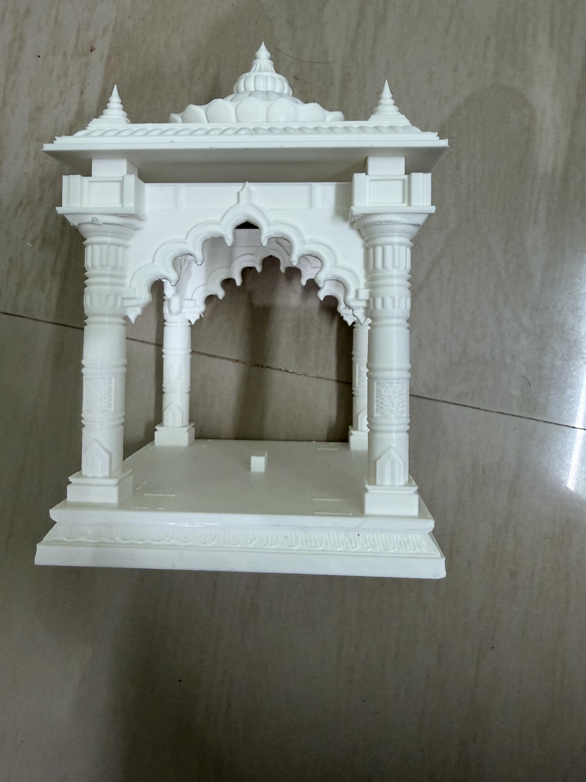 3D Printed Temple Mandir, White Decorative Religious Model