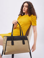 Fargo Urbane Ivory Tote Bag for Women | Large Vegan Leather Handbag with 16-Inch Laptop Compartment, RFID Pockets, Zip Closure | Stylish Office, Travel Tote | Made in India (Beige)