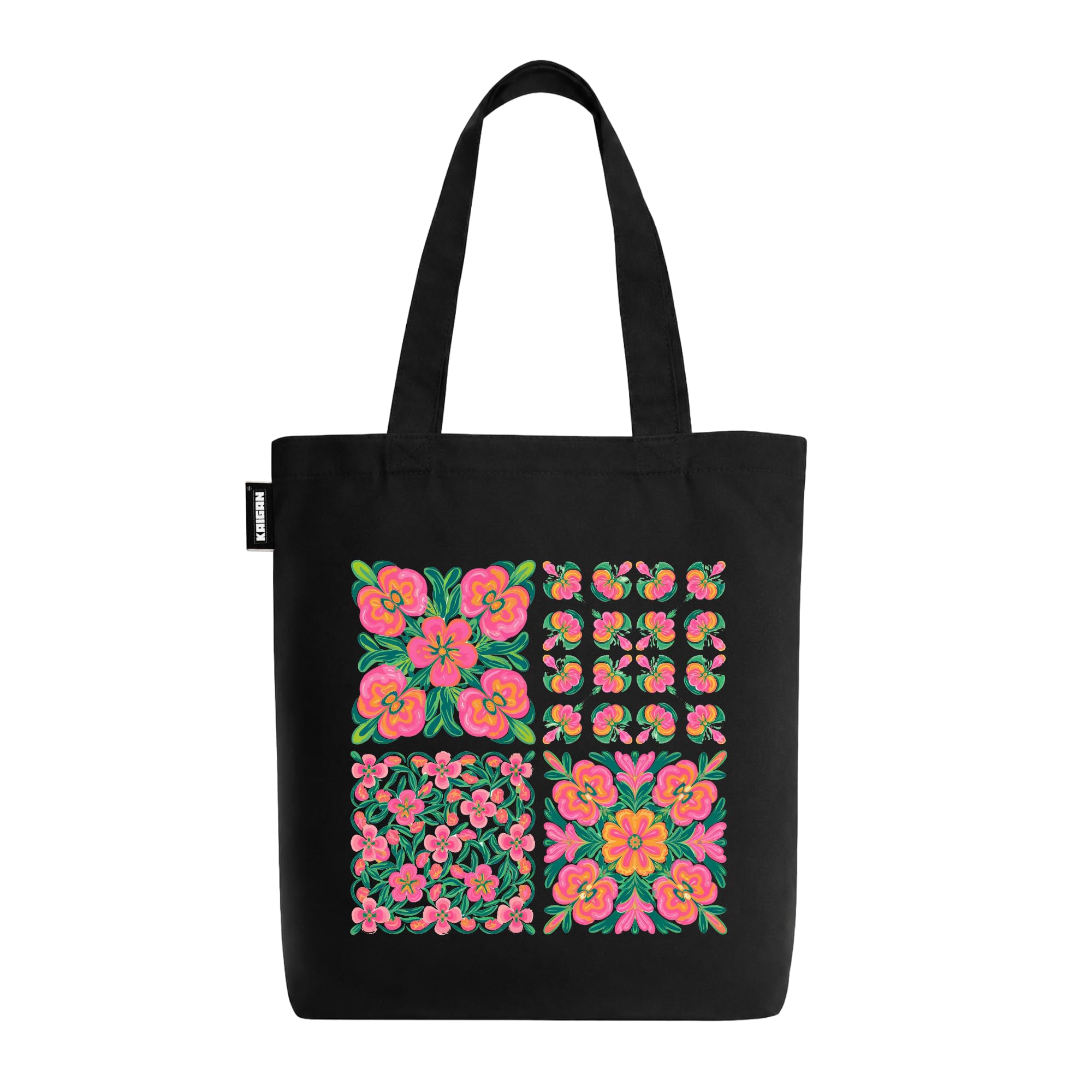 Kaigan Black Premium Tote Bag Printed Designed Canvas Tote Bags For Women, Ecofriendly Cotton Canvas Bag for Girls Tote bag For Shopping, College, Travel, Handbag For Unisex