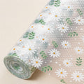 Dribble (45cm X 500cm) Eva Shelf Liner Mat Roll, Non Slip Drawer & Cabinet Liner for Kitchen, Waterproof Oilproof Washable Fridge Mat, Anti Skid Cupboard Wardrobe Multipurpose Mat Spring Daisy Kafalo