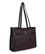 LEGAL BRIBE Stylish Buckle Tote Bag (Coffee Brown)
