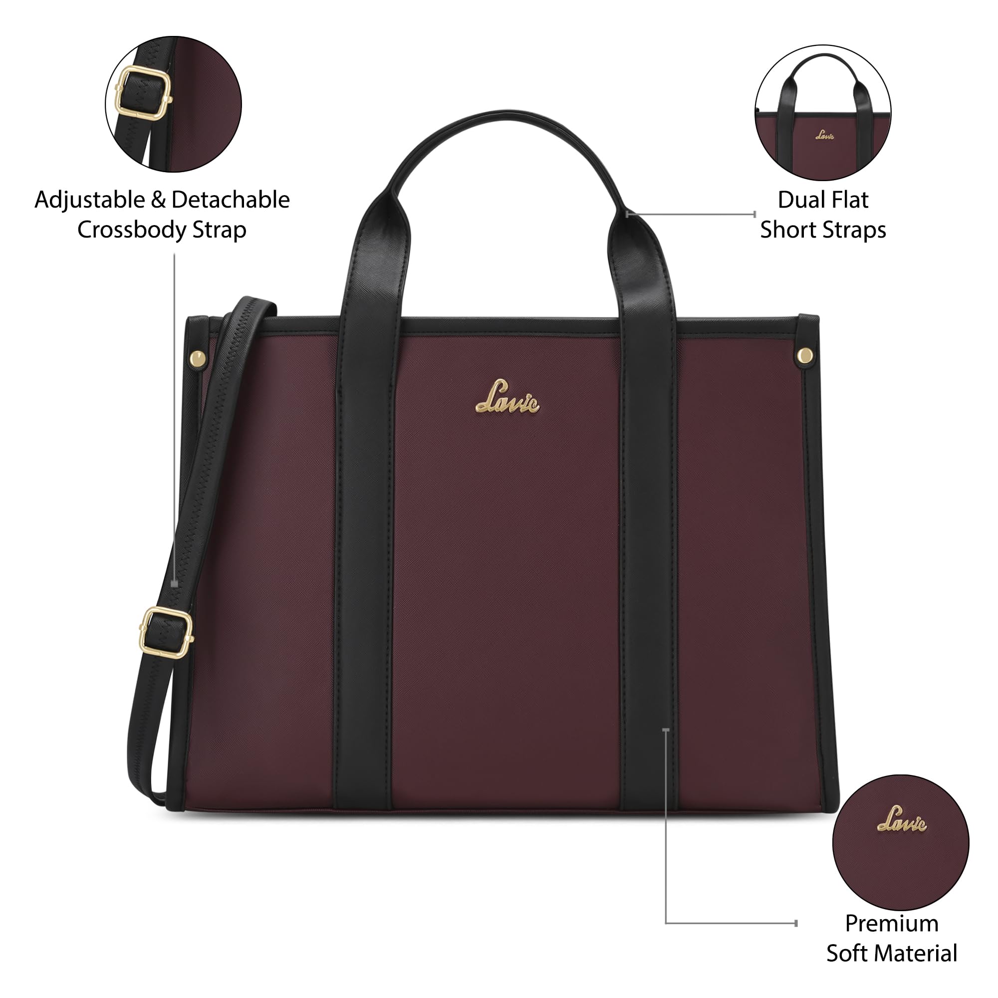 Lavie Women's Luxa Colourblock Pro 15 Inch Laptop Tote Handbag | Tote Bag for Work | Ladies Purse | Stylish Shoulder Bag | Gift for Women