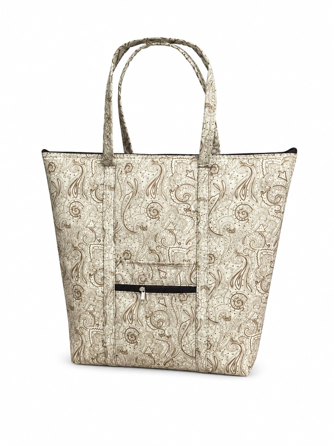 SIVIBAG Foldable Waterproof Travel Tote Bag for Women | Lightweight Large Capacity Shoulder Gym Bag & Sports Bag with Zipper Pocket | Stylish College, Office & Daily Use Shopping Bag (Paisley)