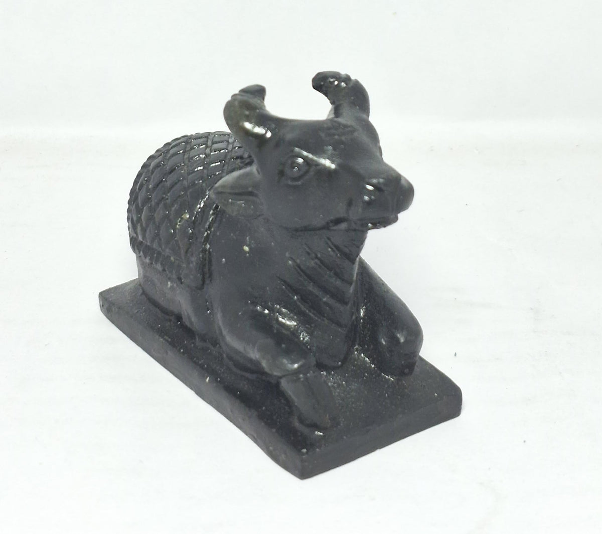 TEJASWI Craft Black Marble Shiva Nandi for Daily Daily Pooja Purpose|Home Temple|car deshboard.
