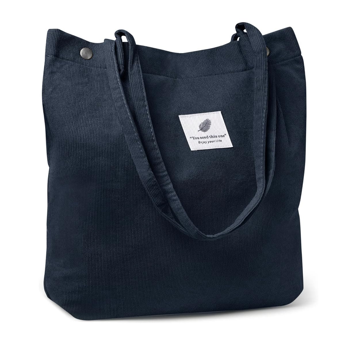 PALAY Corduroy Tote Bag for Woman Men, Large College Dark Blue
