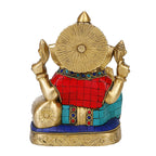 ARTVARKO Lord Brass Ganesh Ganesha Idol Good Luck God Statue Pooja Temple Decorative Sculptures 7 Inches