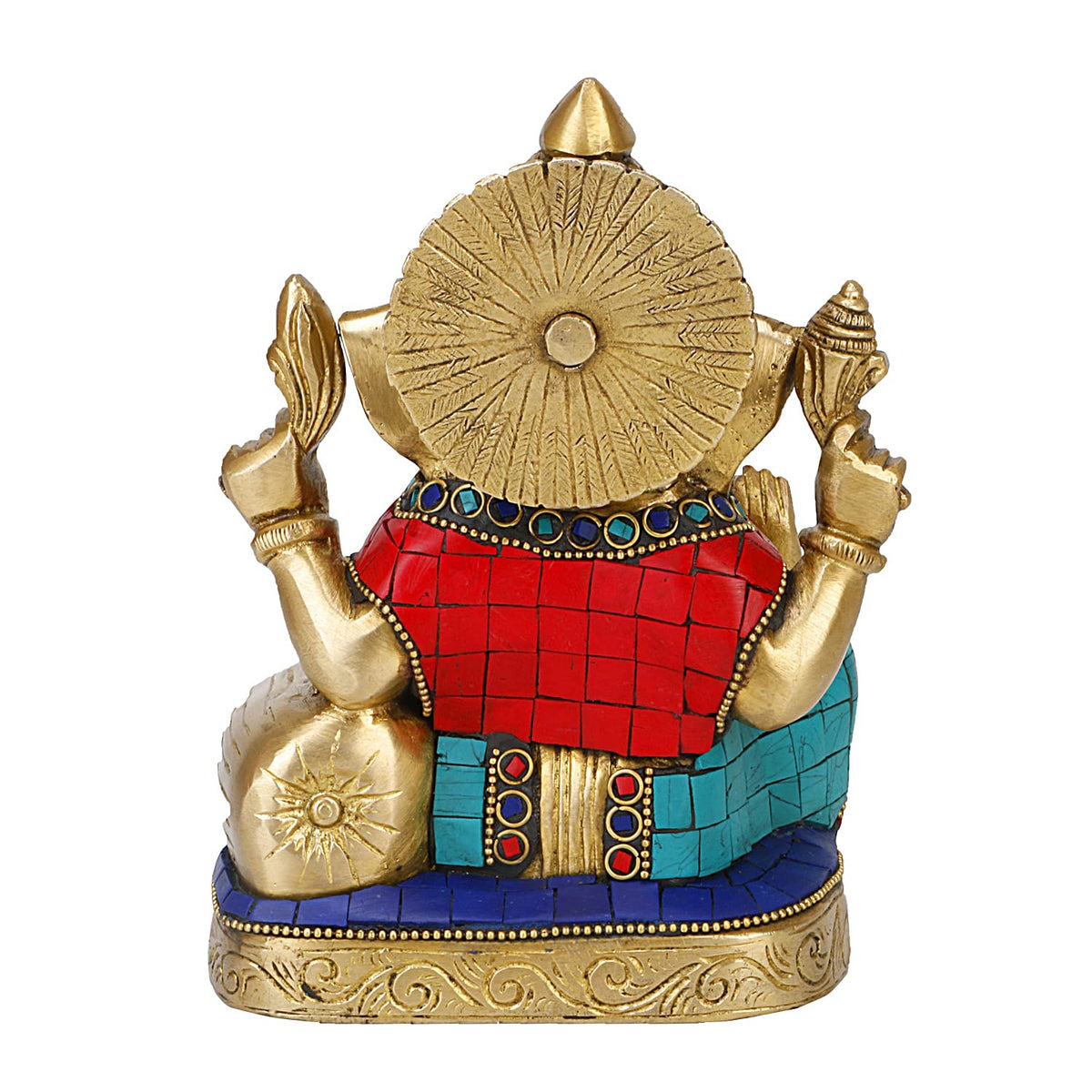 ARTVARKO Lord Brass Ganesh Ganesha Idol Good Luck God Statue Pooja Temple Decorative Sculptures 7 Inches