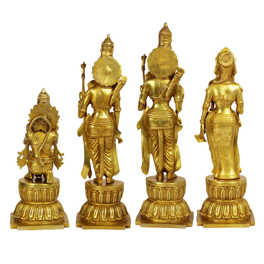 ARTVARKO 24 Inches Large Ram Darbar Statue Shree Ram Ji Sita Laxman Hanuman Home D?cor Brass Metal Bhagwan Idol Murti for Mandir Temple Gift