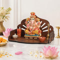 Gift Kya De Wooden Pooja Mandir for Home | Wall Hanging or Tabletop Temple for Office, Flat, or Room | Small Indian Wooden Temple Shelf | Compact DIY OM Mandir | 10x6x6.5 Inch