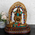 ARTVARKO Brass Kali MATA Murti Maha Kaali with Shiva Idol Mahakali Kalika Maa Statue 12 Inch