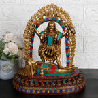 ARTVARKO Brass Kali MATA Murti Maha Kaali with Shiva Idol Mahakali Kalika Maa Statue 12 Inch