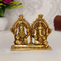 ARTVARKO Brass Ganesha Laxmi Ganesh Lakshmi Bhagwan Idol Sitting Ganpati Murti Metal Statue for Home Office Success Entrance Décor Diwali Pooja Good Luck Gift(4.5x3.75 Inch)