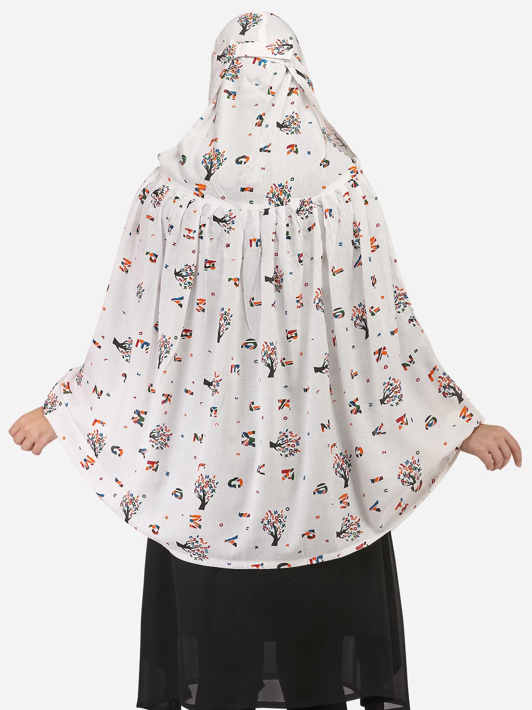 7 season's Cotton Long Scarf Cum Mask Universal Size Usable for vehicle Driver for sunlight UV protection White Printed Design For Girl & Women (ABCD - L)