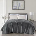 BSB HOME® Mink Blanket for Double Bed 1.9 kg Blanket | Ultrasoft & Lightweight Solid Blanket for Winter & Mild Winter Sofa, Couch - Double, 90x88 inches - 1.9 kg | Grey & Silver Kafalo