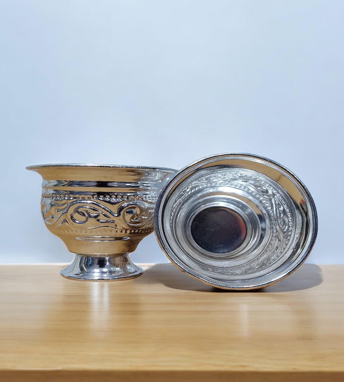 Sigaram 2 Inch German Silver Kum Kum Cup for Home Office and Temple Pooja Decore K3116
