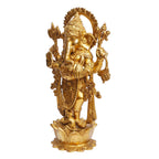 ARTVARKO Brass Lord Ganesha Bhagwan Standing with Mooshak Mangalkari Ganesh Idol Ganpati Murti Statue Home Office Entrance 16 Inches.