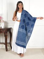 Gutthi Women's Cotton Stoles | Scarf Lightweight & Comfortable for All Seasons, Size (100X180 CM) (Blue)