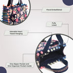 Boho Girl Mini Tote Bag for Women Whimsical Jacquard Handbag with Adjustable Strap Stylish and Elegant Ladies Crossbody Shoulder Purse, Sling Bag Perfect Birthday, Anniversary and Wedding Gift