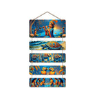Artvibes Lord Krishna Turtle Elephant & Women Offering Prayers Wall And Door Hanging for Home | Spiritual Decor Items | Wall Poster | Artwork| Stylish Modern Decor Item | Gift Items (WH_6728N)