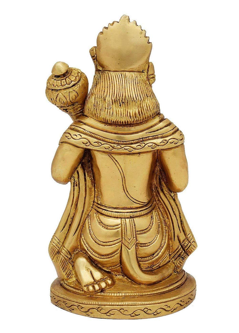 ARTVARKO Brass Lord Hanuman Ji Murti Bajrangbali with Gada Bhagwan Statue Showpiece Pooja Gift 6 Inch