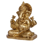 ARTVARKO Brass Lord Ganesha Murti in Blessing Posture Sitting with Modak Ganesh Bhagwan Idol Ganpati Metal Statue for Home Office Entrance Decor Pooja Marriage Gift 9 Inches