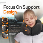 TRAVALATE Square Shape Travel Neck Pillow and Sleeping Eye Mask Combo–Black