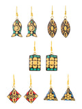 ​Qiroko Boho Charm Collection | Ethnic Traditional Handmade Tibetan Combo Earrings Set For Women And Girls | Multi-Colour | Anniversary Birthday Gifts