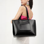 Fastrack PU Structured Tote Bag with Cut Work for Women, Girls and Ladies | College & Office Ready Tote Bag