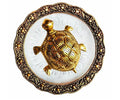 Ku-bas Tortoise with Plate Oxidized Metal Glass, a vastu item, Size 14 x 14 x 3 cm, weight 235 grams