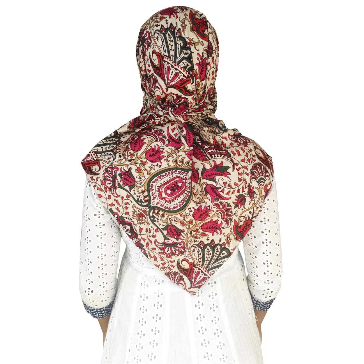 Switchon Unisex Rayon Anti Pollution Full Face Tie Dye Scarf UV Sun Rays Protection Hijab Scarf For Women And Girls (Multicolor_Red)