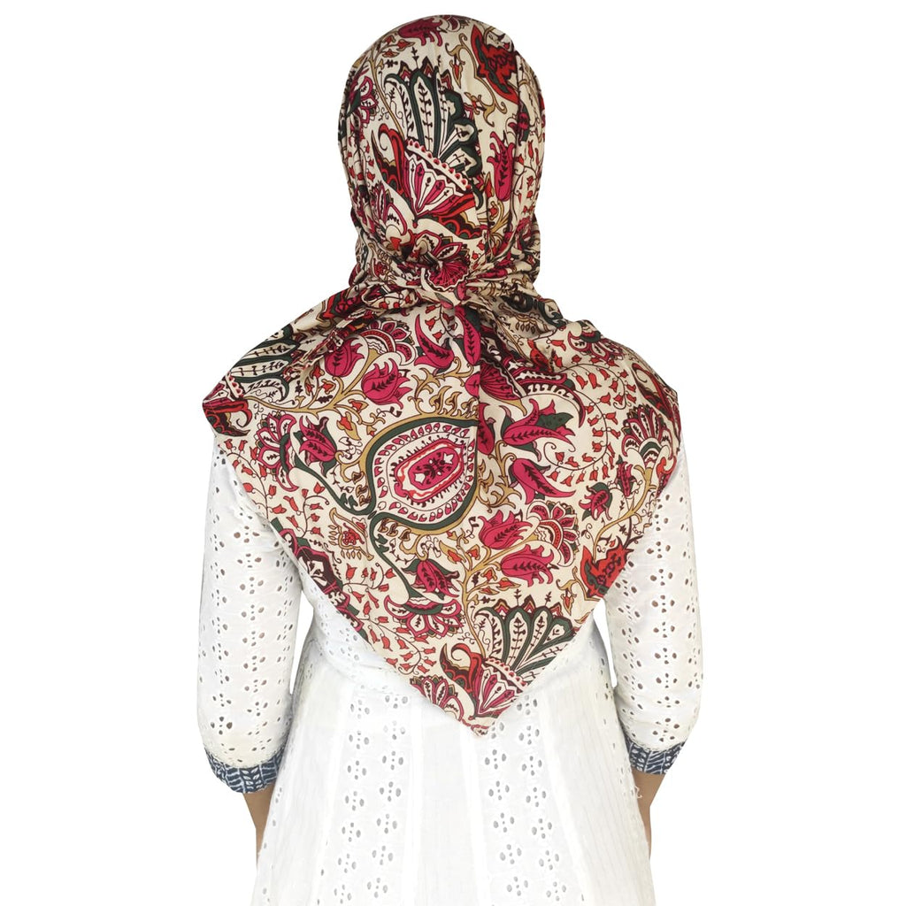 Switchon Rayon Anti Pollution Full face Scarf UV Sun Rays Protection Hijab scarf for women - Free Size (Cream_Read)